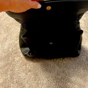 YSL mefium fold over black bag